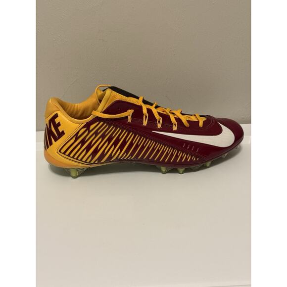 Size 15 - Nike Vapor Carbon 2.0 Elite TD Men\'s Football Cleats Maroon Yellow \'14
